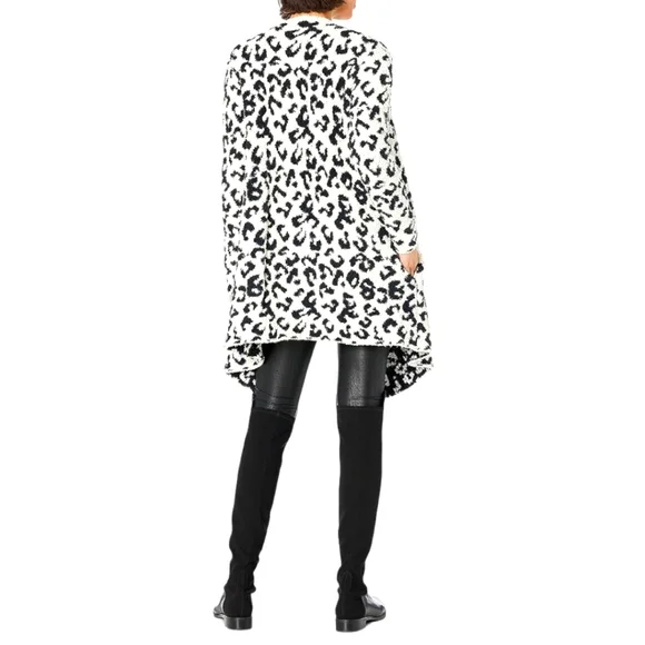 Ugg Phoebe Wrap Cardigan Cheetah Print White/Black Size S - Picture 2 of 6